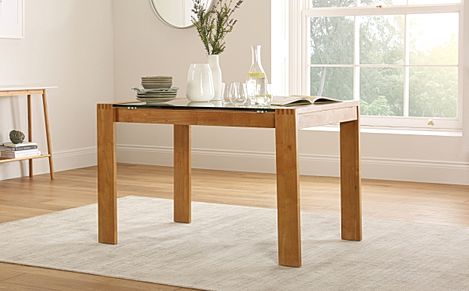 Tate Oak and Glass 120cm Dining Table