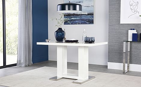 Joule Dining Table, 120cm, White High Gloss