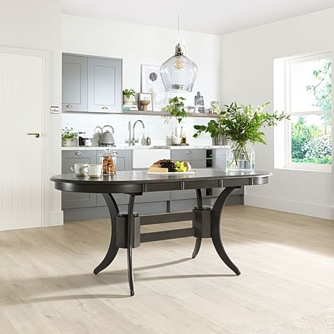 Townhouse Oval Grey Wood 150-180cm Extending Dining Table