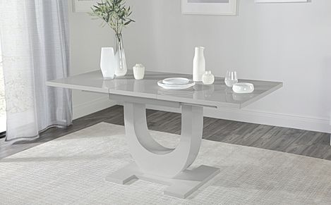 Oslo Grey High Gloss 120-160cm Extending Dining Table