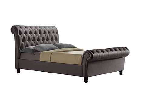 Castello Grey Fabric Super King Size Bed