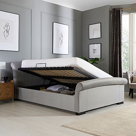 Grey ottoman sleigh bed discount