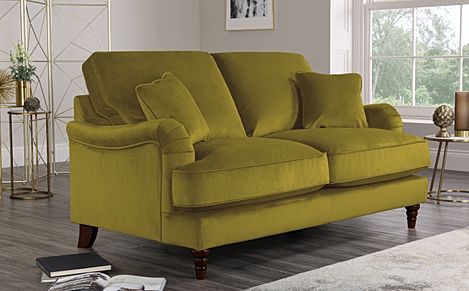 Eaton Olive Green Velvet 2 Seater Sofa