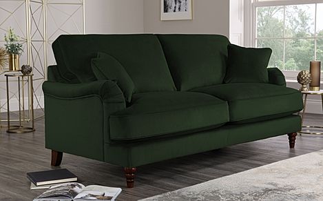 Eaton Emerald Green Velvet 3 Seater Sofa