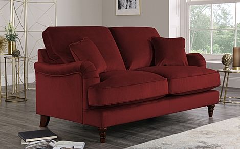 Eaton Burgundy Velvet 2 Seater Sofa