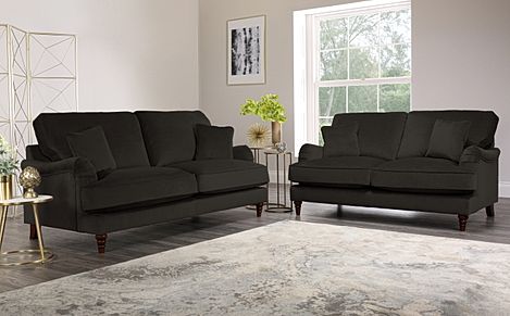Eaton Charcoal Velvet 3+2 Seater Sofa