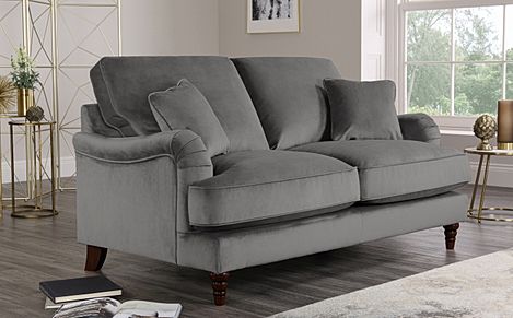 Eaton Grey Velvet 2 Seater Sofa