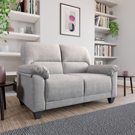Kenton Small 2 Seater Sofa, Light Grey Classic Linen-Weave Fabric