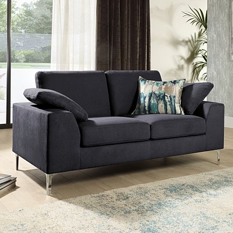 Valencia 2 Seater Sofa, Slate Grey Classic Plush Fabric