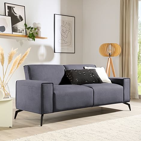 Ellison 3 Seater Sofa, Slate Grey Classic Plush Fabric