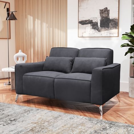 Michigan 2 Seater Sofa, Slate Grey Classic Plush Fabric