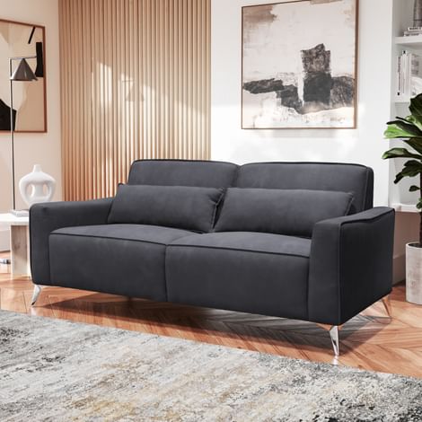 Michigan 3 Seater Sofa, Slate Grey Classic Plush Fabric