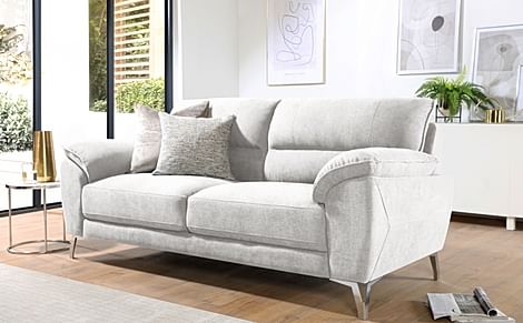 Porto 3 Seater Sofa, Dove Grey Classic Plush Fabric