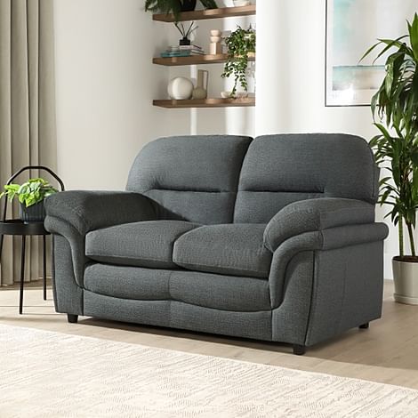 Anderson 2 Seater Sofa, Slate Grey Classic Linen-Weave Fabric