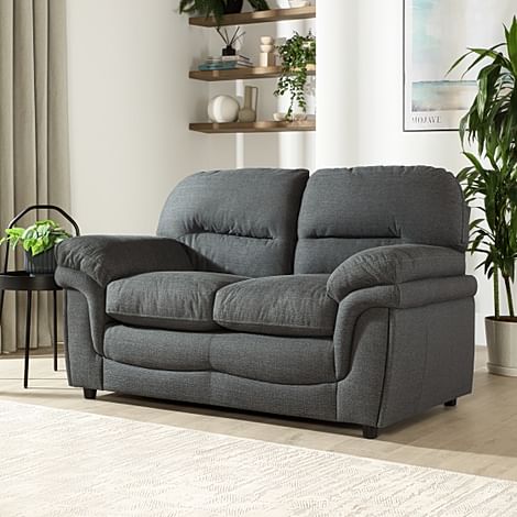 Anderson 2 Seater Sofa, Slate Grey Classic Linen-Weave Fabric