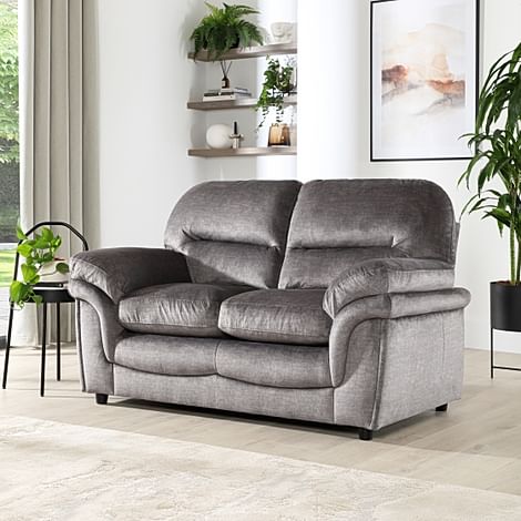 Anderson 2 Seater Sofa, Grey Aura Velvet