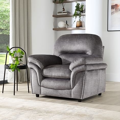 Anderson Armchair, Grey Aura Velvet