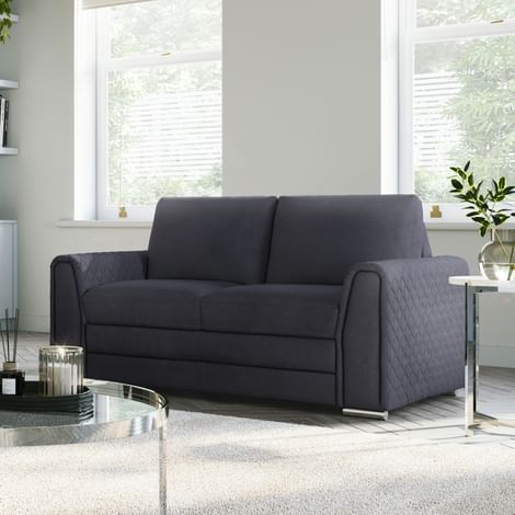 Atlanta 2 Seater Sofa, Slate Grey Classic Plush Fabric