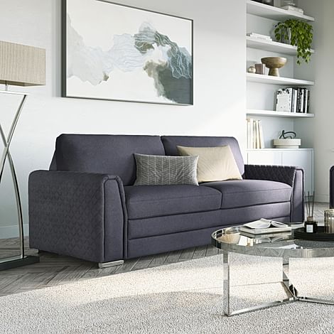Atlanta 3 Seater Sofa, Slate Grey Classic Plush Fabric