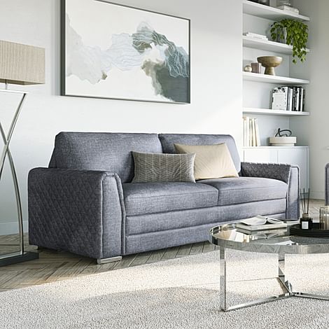 Atlanta 3 Seater Sofa, Grey Aura Velvet