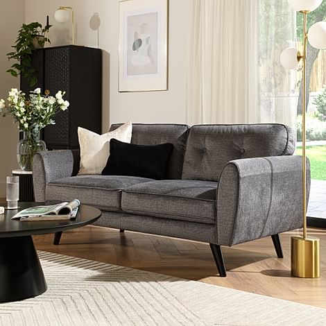 Harlow 2 Seater Sofa, Grey Aura Velvet