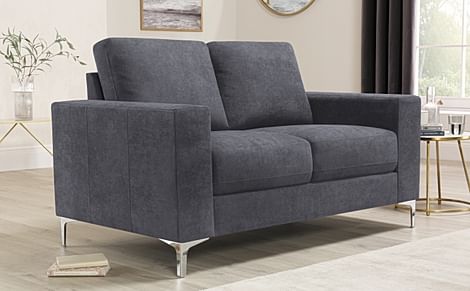 Baltimore 2 Seater Sofa, Slate Grey Classic Plush Fabric