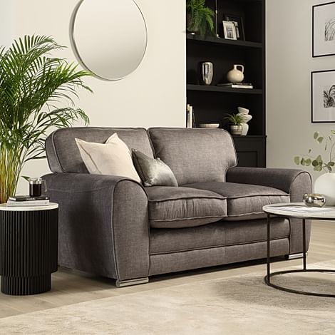 Burford 2 Seater Sofa, Grey Aura Velvet