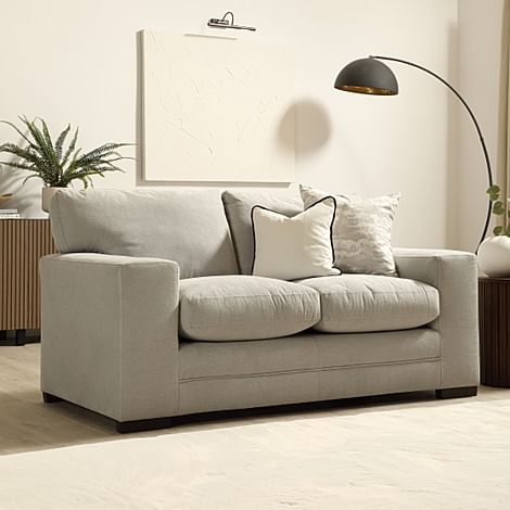 Manhattan 2 Seater Sofa, Dove Grey Classic Plush Fabric