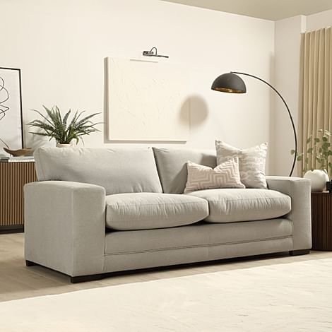 Manhattan 3 Seater Sofa, Dove Grey Classic Plush Fabric