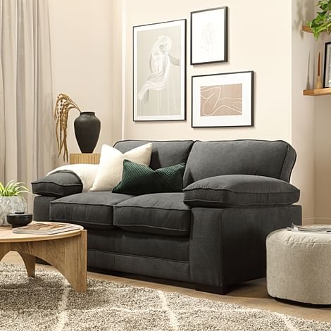 Chatham 2 Seater Sofa, Slate Grey Classic Plush Fabric