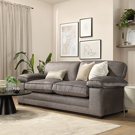 Chatham 3 Seater Sofa, Grey Aura Velvet