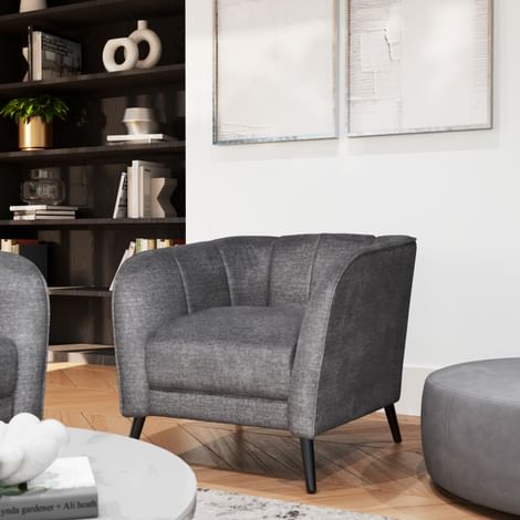 Loren Armchair, Grey Aura Velvet