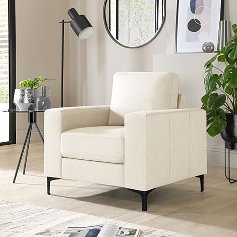 Baltimore Armchair, Ivory Classic Plush Fabric