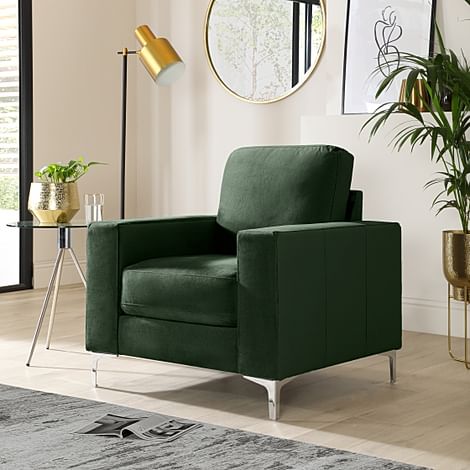 Baltimore Armchair, Moss Green Classic Velvet