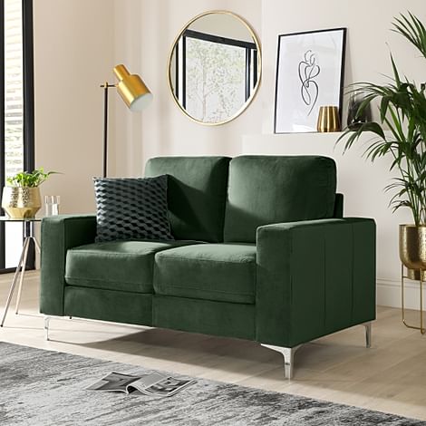 Baltimore 2 Seater Sofa, Moss Green Classic Velvet
