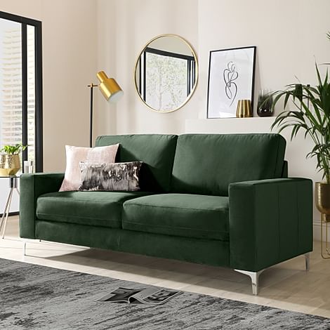 Baltimore 3 Seater Sofa, Moss Green Classic Velvet