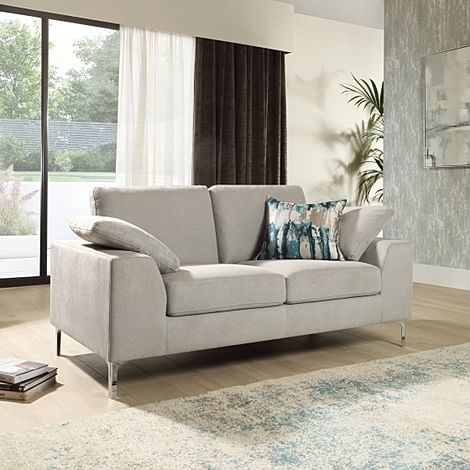 Valencia 2 Seater Sofa, Dove Grey Classic Plush Fabric