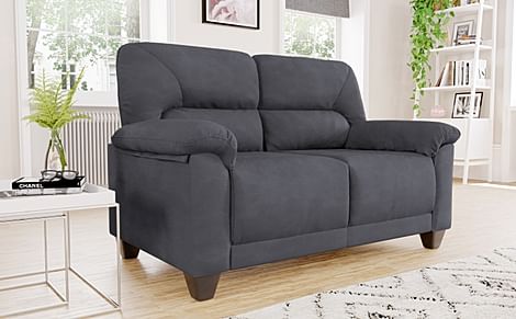 Austin Small 2 Seater Sofa, Slate Grey Classic Plush Fabric