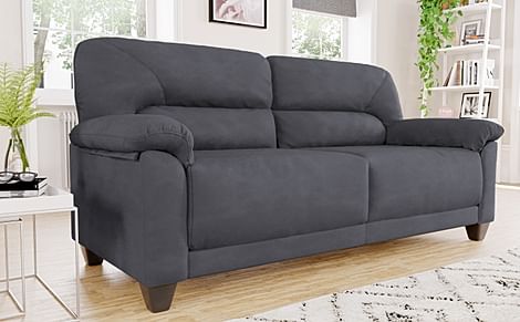 Austin Small 3 Seater Sofa, Slate Grey Classic Plush Fabric