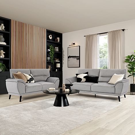 Alena 3+2 Seater Sofa Set, Grey Classic Velvet