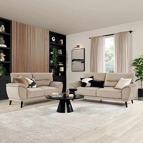 Alena 3+2 Seater Sofa Set, Champagne Classic Velvet