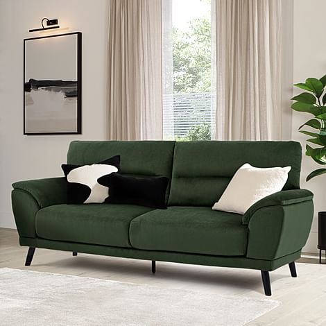 Alena 3 Seater Sofa, Moss Green Classic Velvet