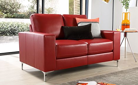 Baltimore Red Leather 2 Seater Sofa