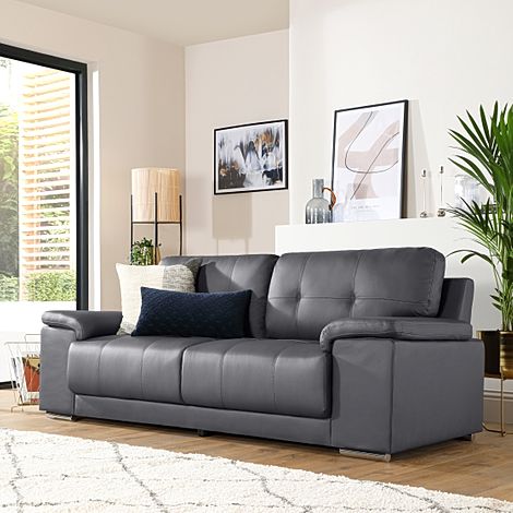 Kansas Grey Leather 3 2 Seater Sofa Set, Grey Leather Sofa 3 2 1 2022