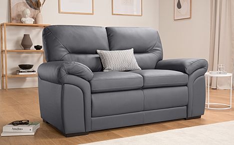 Bromley Grey Leather 2 Seater Sofa