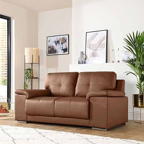 Kansas Tan Leather 2 Seater Sofa