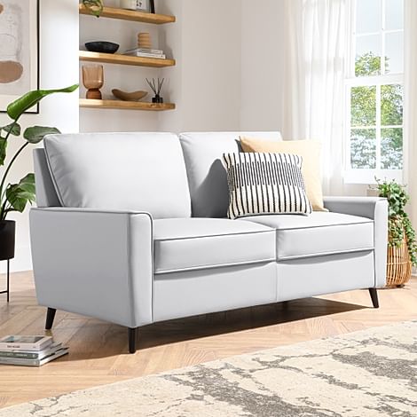 Malmo 3 Seater Sofa, Light Grey Premium Faux Leather