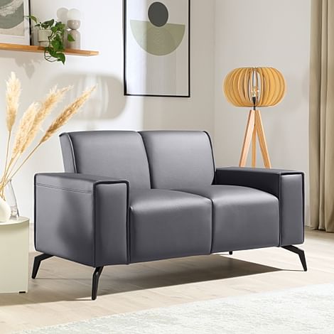 Ellison 2 Seater Sofa, Grey Premium Faux Leather