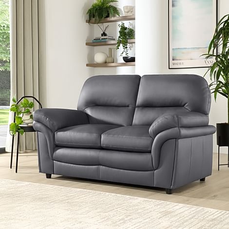 Anderson 2 Seater Sofa, Grey Classic Faux Leather