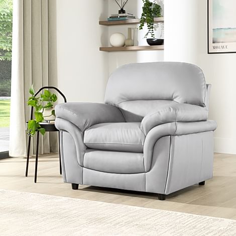 Anderson Armchair, Light Grey Classic Faux Leather